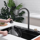 Lefton Single Bowl Workstation Kitchen Sink Set with Waterfall Faucet-KS2203