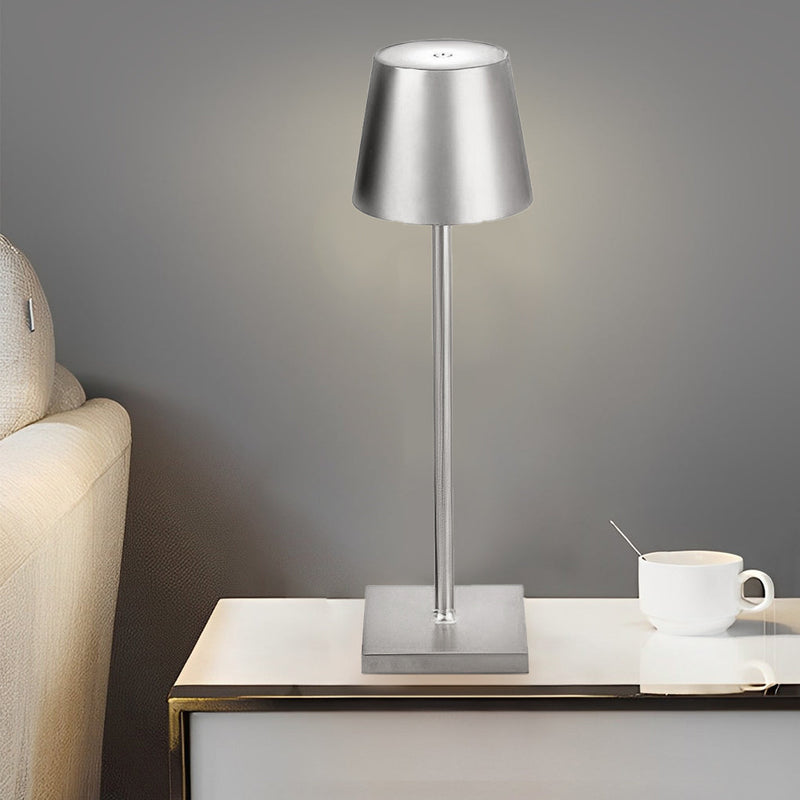 Top Hat Aluminum Rechargeable Portable Touch-Control Table Lamp