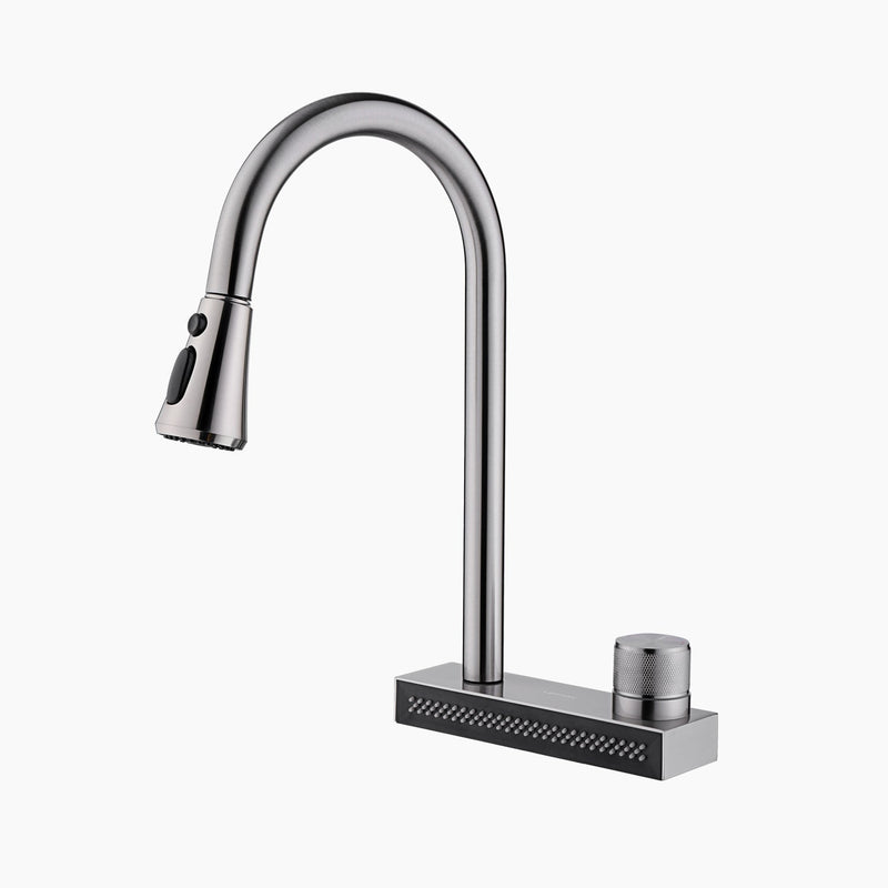 Lefton Waterfall & Pull-Down Bifunctional Kitchen Faucet-KF2207