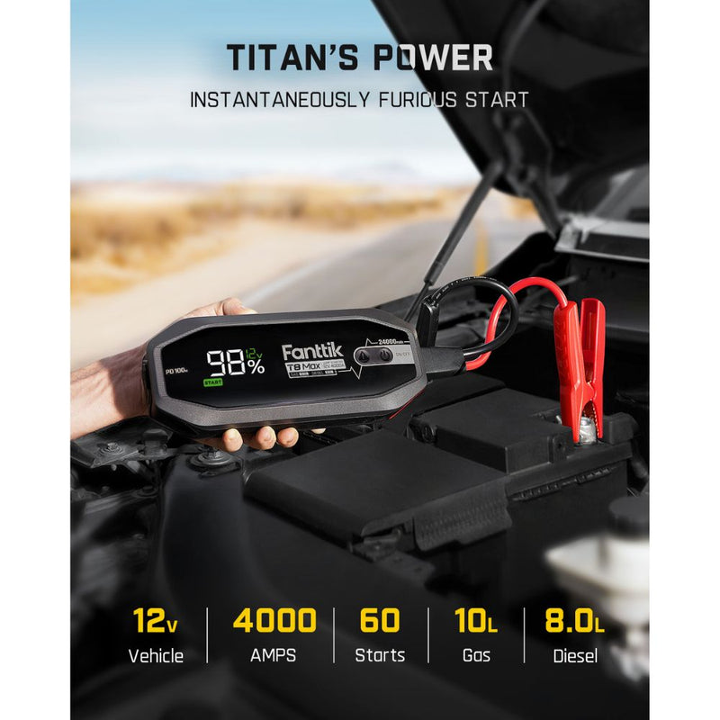 Fanttik X9 Ultra™ Tire Inflator and T8 MAX 4000 Amp Jump Starter