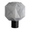 1-Light Cylinder and Cubo Smoke Glass Orb Modern Table Lamp