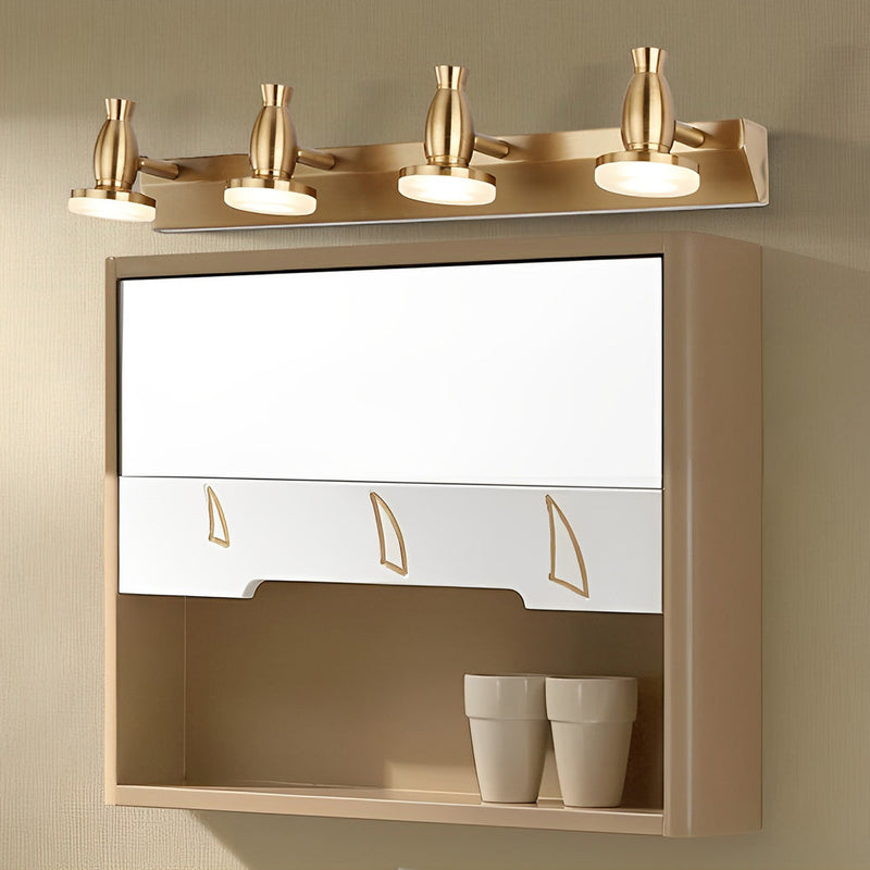 Adjustable Gold Bathroom Vanity Light with 180° Rotatable Heads - 3/4 Light LED Fixture