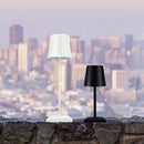 15 Inch Cordless Modern Cool Hue Metal Table Lamp Black/White