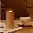 Candlelight Ambient Wood Cylinder Accent LED Table Lamp