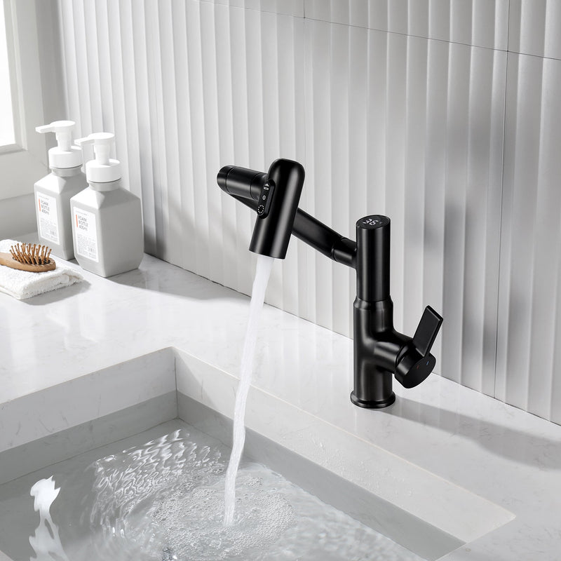 Lefton Single-Hole Rotatable Faucet with Temperature Display-BF2204