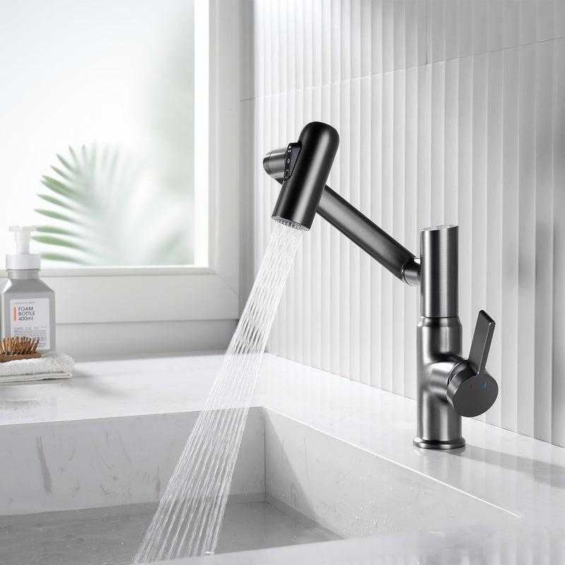 Lefton Single-Hole Rotatable Faucet with Temperature Display-BF2204