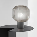 1-Light Cylinder and Cubo Smoke Glass Orb Modern Table Lamp