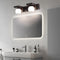 2/3-Light Wood Bathroom Vanity Light with Adjustable Iron Spotlight and Fixed Glass Shades