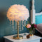 Ins Feathers Crystal Pendant Tassel Warm Nordic Table Lamp Night Light - Dazuma