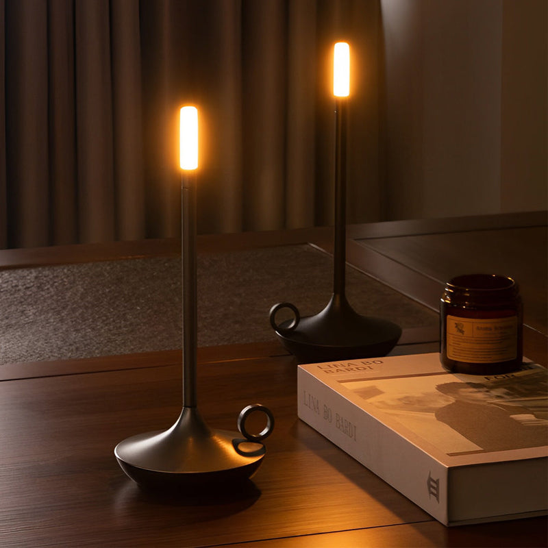 Cordless Portable Candle Wick LED Minimalist Table Lamp