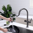 Lefton Automatic Sensor & Pull-Down Kitchen Faucet with Temperature Display-KF2206