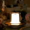 Modern Cordless Cylinder Candle Table Lamp with Dish Base