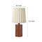 Wood Column Table Lamp with Pleated Empire Lampshade