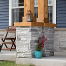 Versetta Stone White Mission Point Ledgestone Style Entry Columns