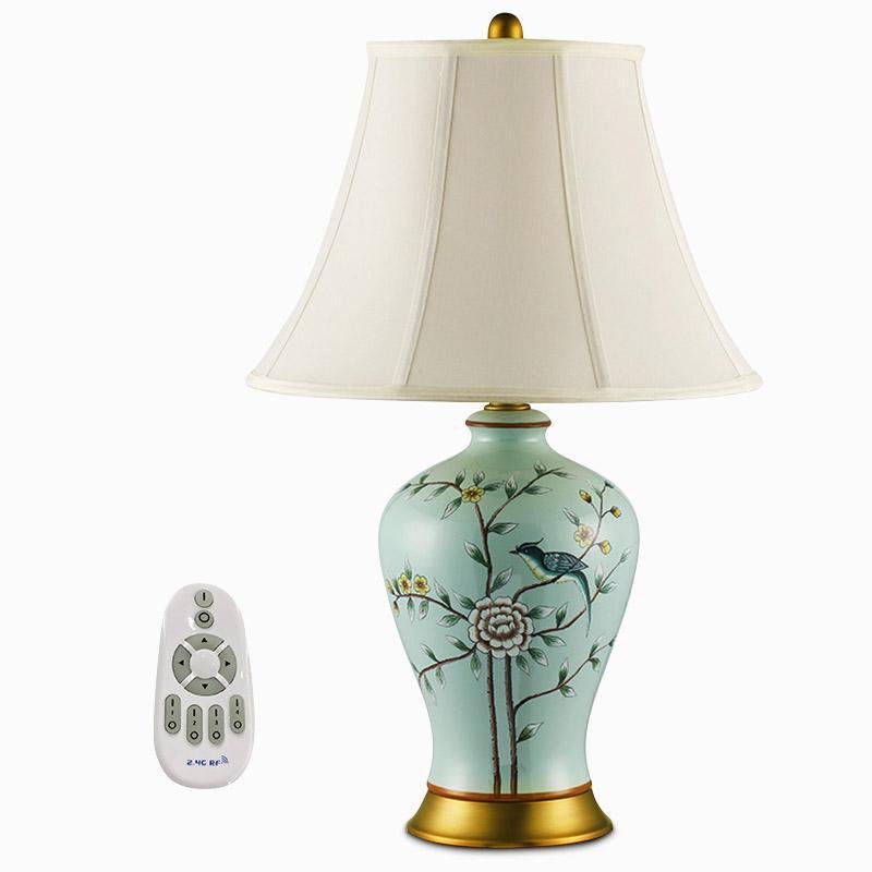 23 inch Oriental Vivid Branches and Birds Porcelain Table Lamp