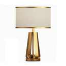 22 inch 1-Light Golden Faux Silk and Brass Geometric Table Lamp