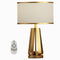 22 inch 1-Light Golden Faux Silk and Brass Geometric Table Lamp