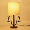 16 inch Vintage Rustic Tree Branch US Plug Table Lamp with Fabric Drum Shade