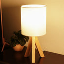 15 inch Wood Modern Tripod Table Lamp