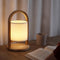 Battery Operated Wood Portable Accent Table Lamp