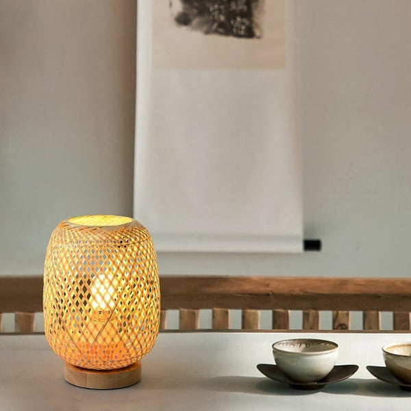 Japanese Rattan Table Lamps Natural Ambient Lighting Charm