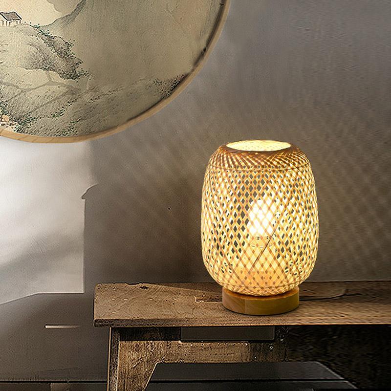 Japanese Rattan Table Lamps Natural Ambient Lighting Charm