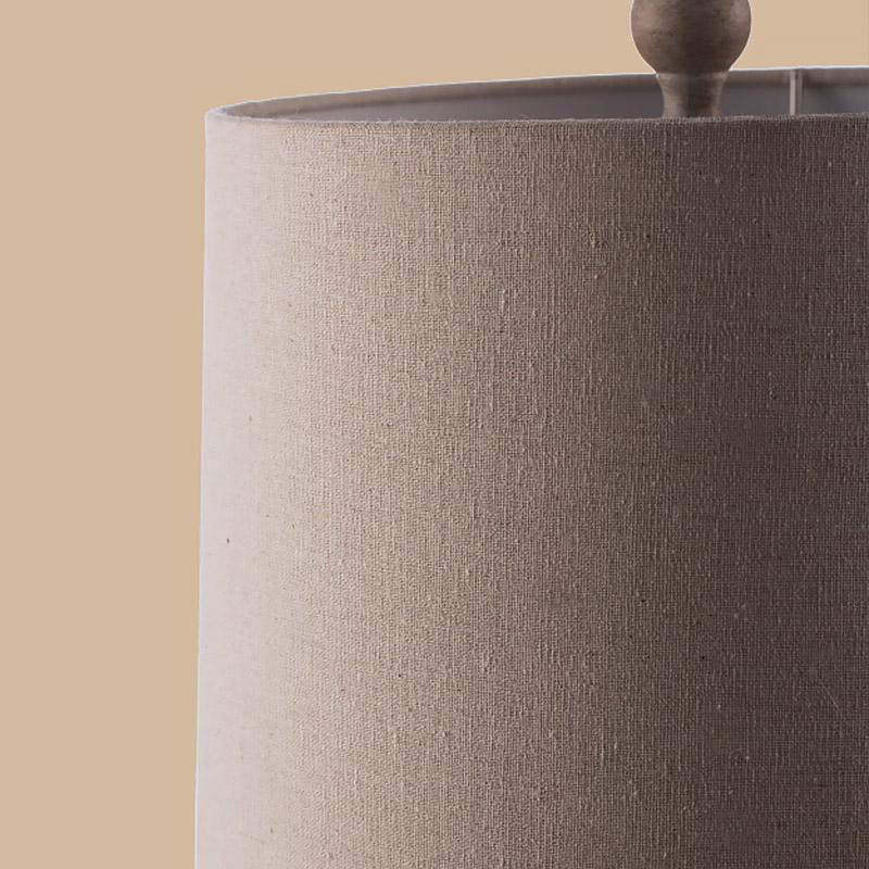 Rustic Oatmeal Fabric Shade Rope Stone Table Lamp