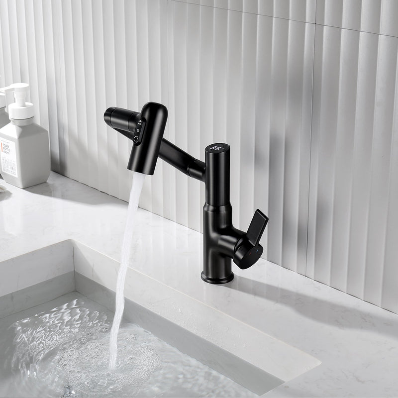 Lefton Single-Hole Rotatable Faucet with Temperature Display-BF2204