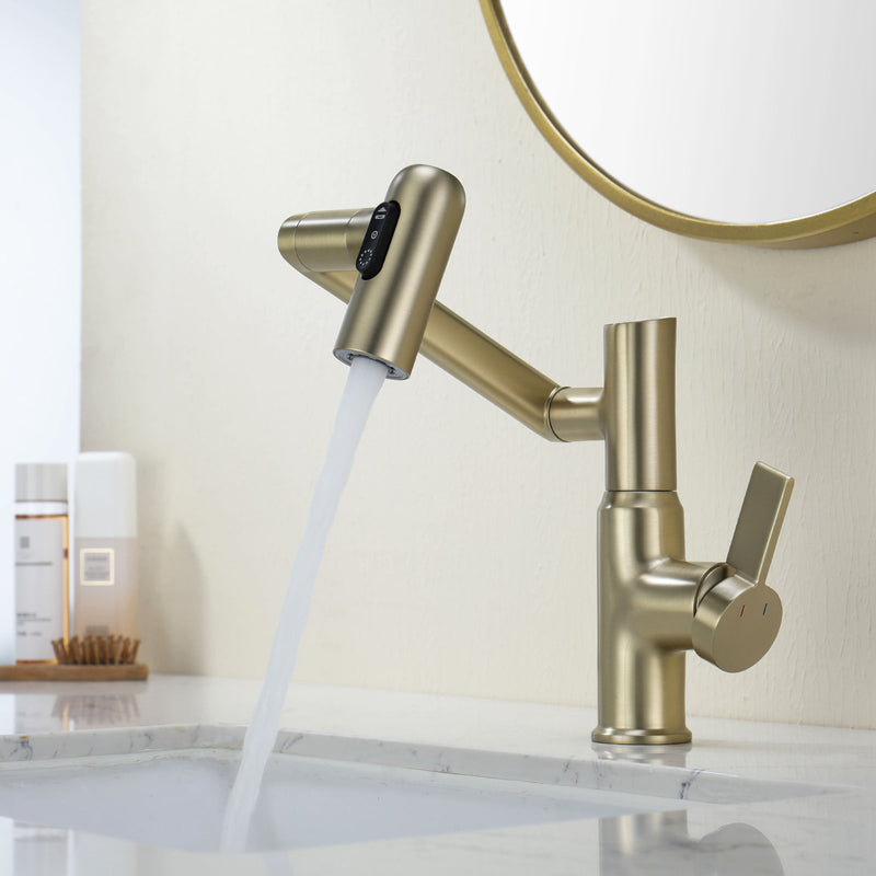 Lefton Single-Hole Rotatable Faucet with Temperature Display-BF2204