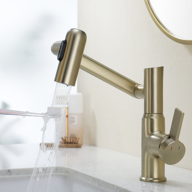 Lefton Single-Hole Rotatable Faucet with Temperature Display-BF2204