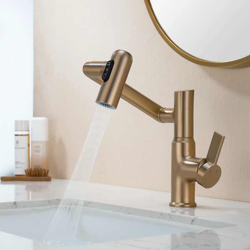 Lefton Single-Hole Rotatable Faucet with Temperature Display-BF2204