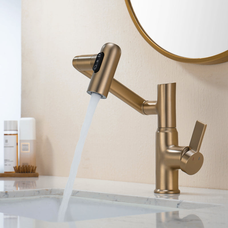 Lefton Single-Hole Rotatable Faucet with Temperature Display-BF2204