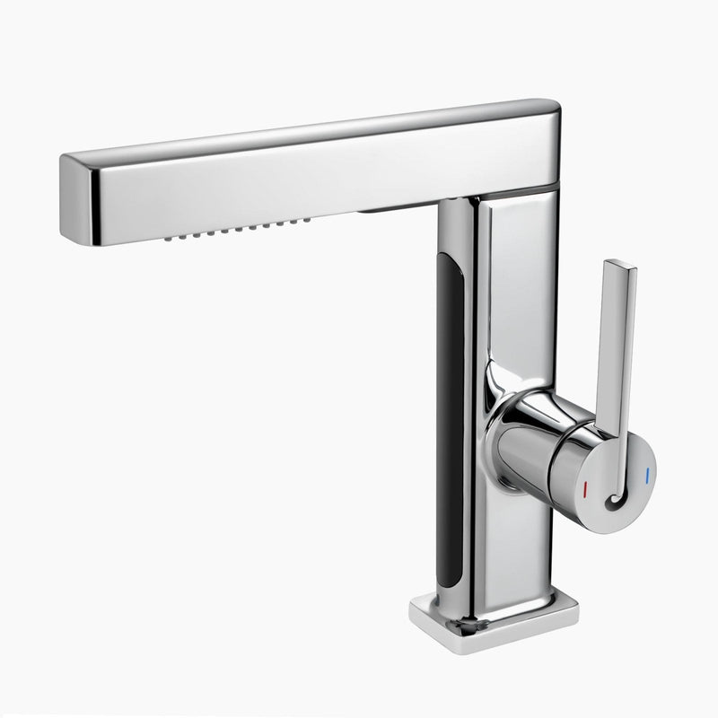 Lefton Single-Hole Pull-Out Faucet with Temperature Display-BF2206 -Bathroom Faucets- Lefton Home