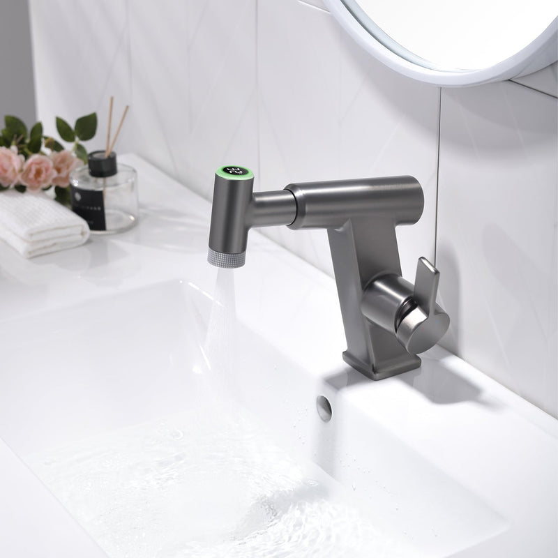 Lefton Pull-Out Faucet with Temperature Display & LED Light - BF2207