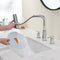 Lefton Two-Handle Widespread Waterfall & Pull-Out Bathroom Faucet with Temperature Display-BFWS2401