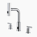 Lefton Two - Handle Widespread Waterfall & Pull - Out Bathroom Faucet with Temperature Display - BFWS2401 - Bathroom Faucets - Lefton Home