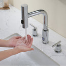 Lefton Two-Handle Widespread Waterfall & Pull-Out Bathroom Faucet with Temperature Display-BFWS2401