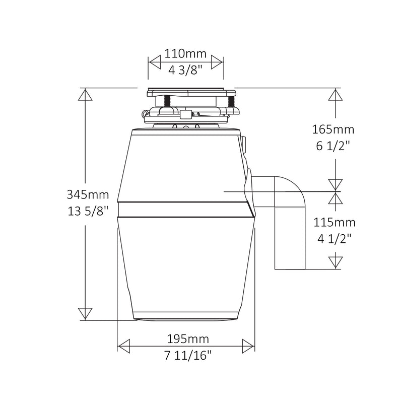 Lefton 3/4 HP Continuous Feed Food Waste Garbage Disposal-LGD-714