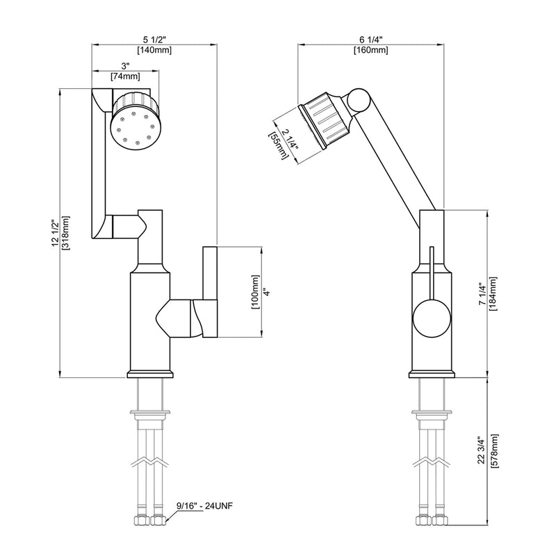 Lefton Copper Rotatable Faucet with 5 Water Outlet Modes-KF2205