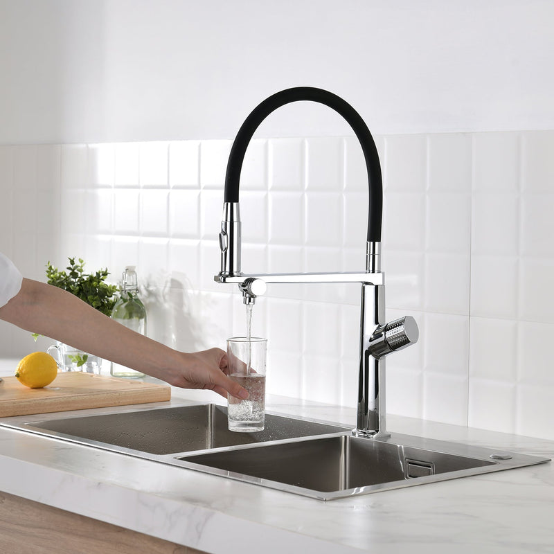 Lefton Copper Kitchen Single-Hole Rotatable Faucet with Water Filter-KF2208