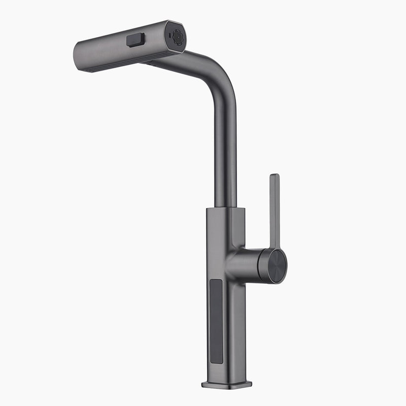 Lefton Waterfall & Pull-Out Kitchen Faucet with Temperature Display-KF2209 -Kitchen Faucets- Lefton Home