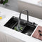 Lefton Waterfall Workstation Kitchen Sink Set With Digital Temperature Display-KS2204