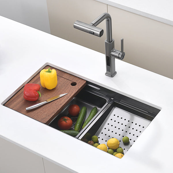 Lefton Single Bowl Honeycomb Embossed Anti-scratch Kitchen Sink-KS2201 -- Lefton Home